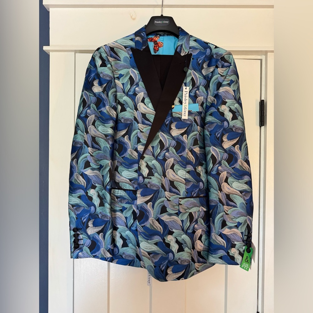 Paisley & Gray Floral Slim-Fit Tuxedo Jacket – NWT